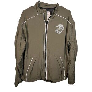 USMC Marines Running Jacket Medium Regular Military Reflective Zip Windbreaker